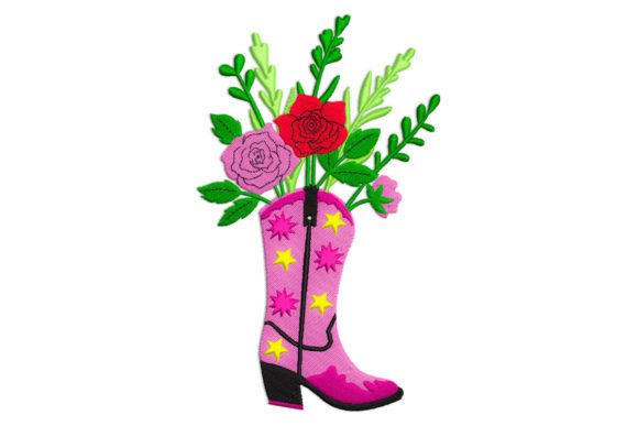 Cowgirl Boot Embroidery: Western Charm for Etsy