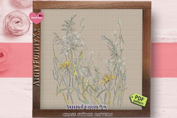 Dandelion Cross Stitch Pattern for Apparel