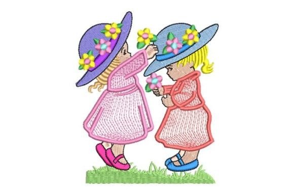 Girls with Hat Playing with Flowers Review