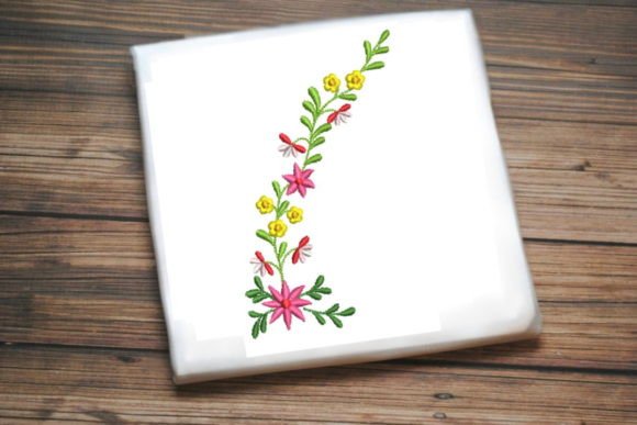Multicolor Flowers Bunch: Elegant Embroidery for Gifts