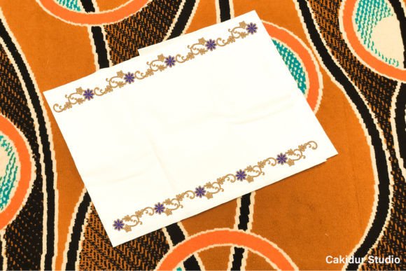 Orange Flowers Border: A Fresh Touch for Small Business Embroidery
