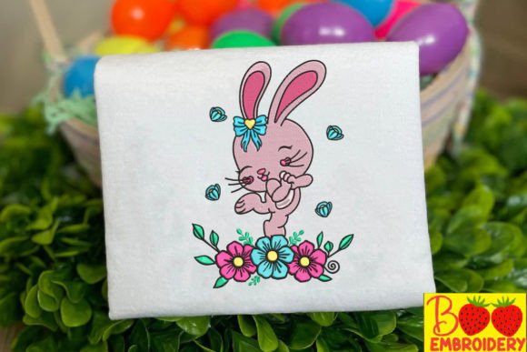 Pink Rabbit Dancing with Flowers Design Review